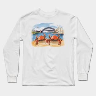 Crabs on Summer in Australia Long Sleeve T-Shirt